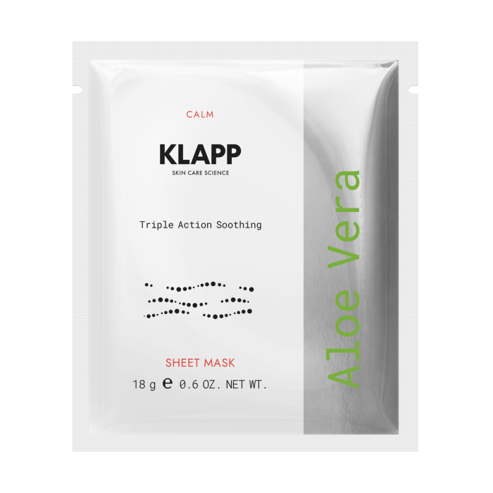 KLAPP Skin Natural - Aloe Vera Triple Action Soothing Sheet Mask - 1x