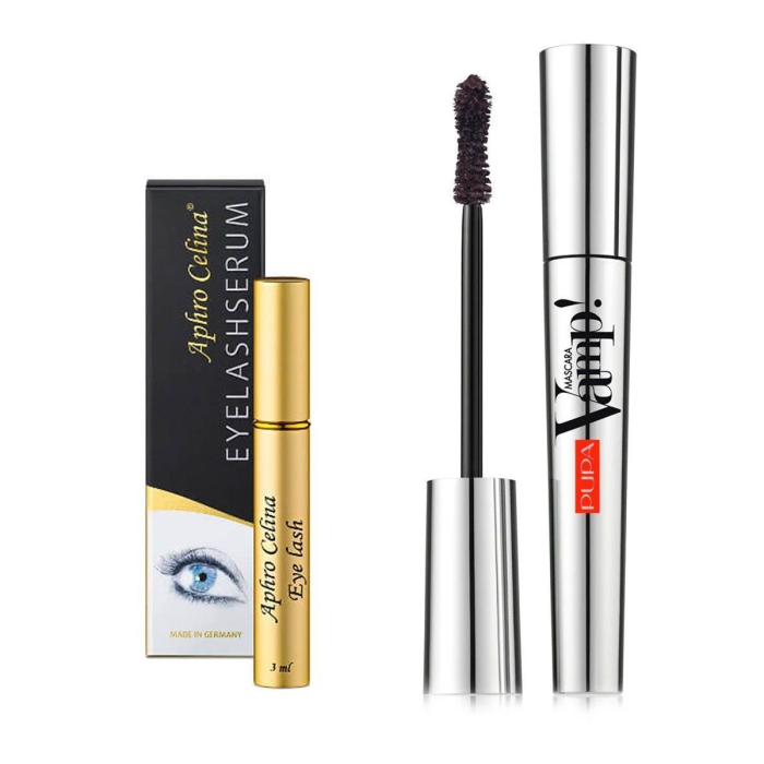Aphro Celina Eyelash Pupa Vamp! Extra Black Mascara Set