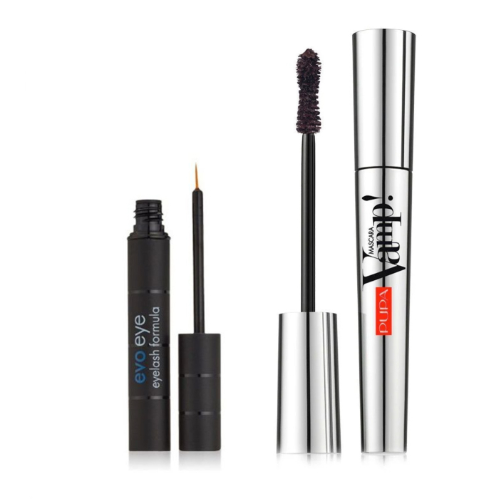 Evoeye Eyelash Serum Pupa Vamp! Extra Black Mascara Set