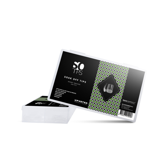 NailPerfect UPVOTED Soak Off Tips Short Square - 240 sztuk
