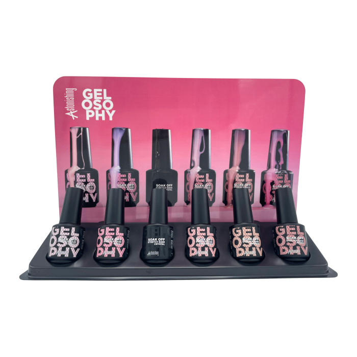 Astonishing Gelosophy Soak Off Stretch Base Display - 6 szt